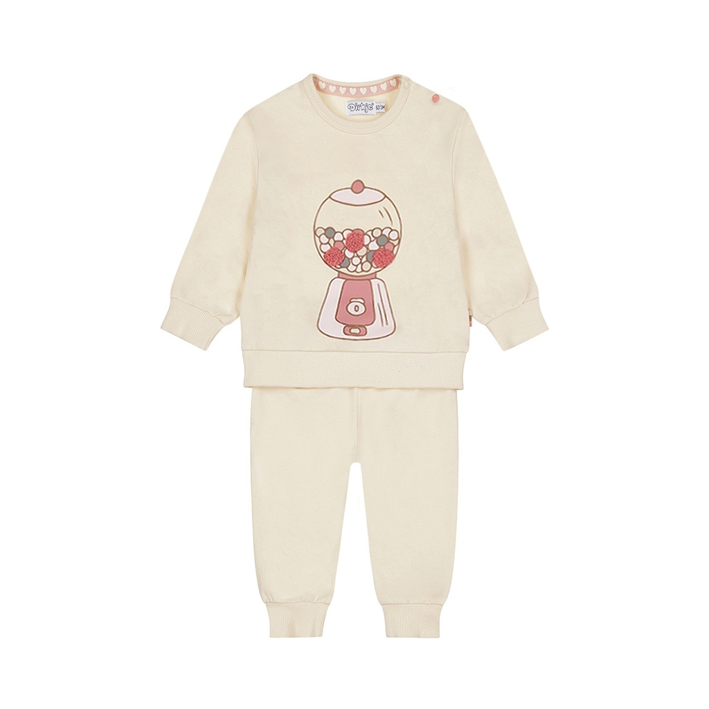 Dirkje | Outfit Girls Pretty Berry Off White 2-delig