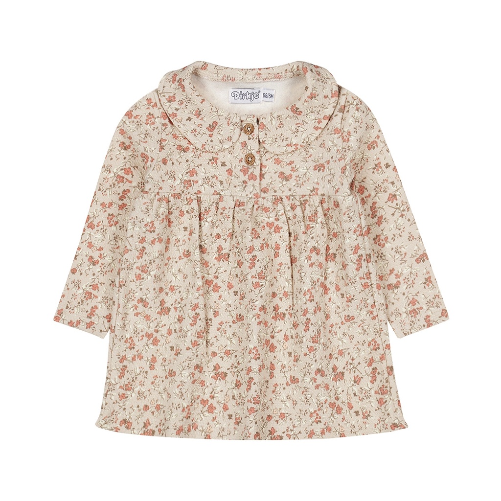 Dirkje | Jurk Girls Berry Dress Longsleeve Beige Grey