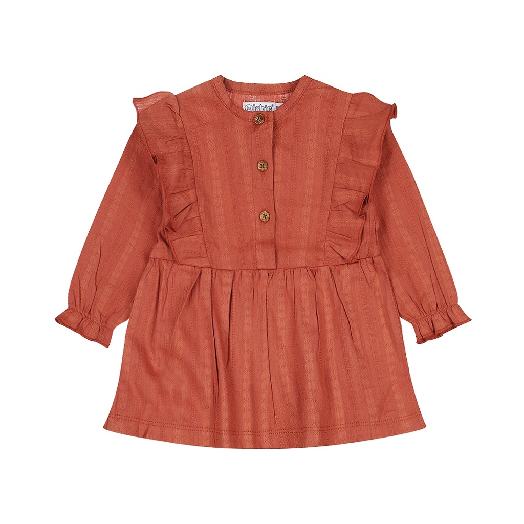 Dirkje | Jurk Girls Berry Dress Longsleeve Terra