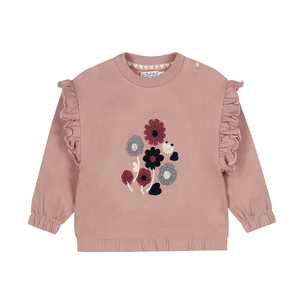 Dirkje | Pull Girls Little Flower Sweater Loose Fit Light Mauve