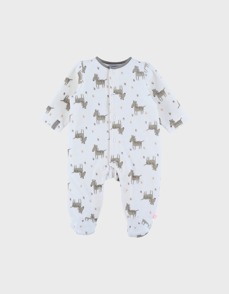 Noukies | Pyjama Sweet Zebra Fluweel All Over Zebra