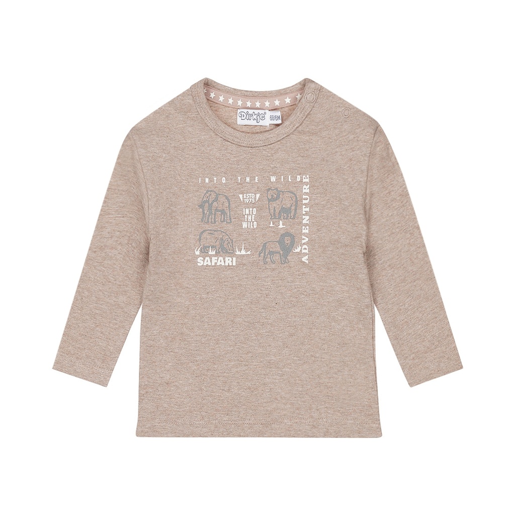 Dirkje | T-shirt Boys Safari Friends T-shirt Longsleeve Faded Brown