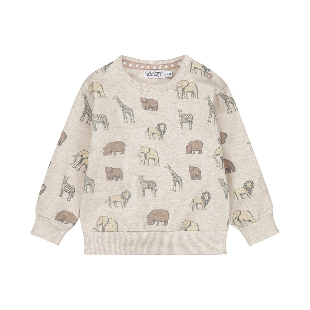 Dirkje | Pull Boys Safari Friends Sweater Loose Fit Pebble