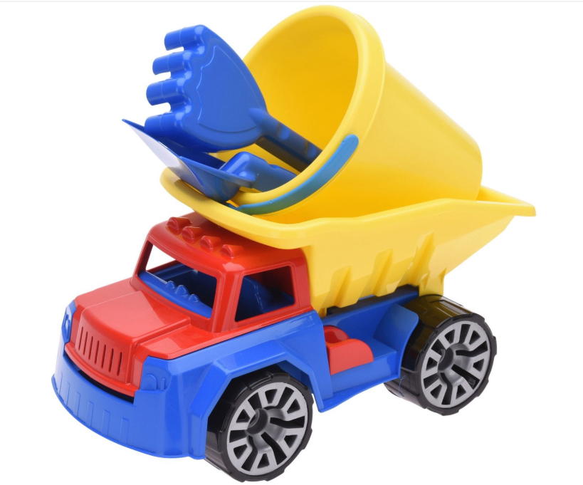 Strandspeelgoedset Vrachtwagen, Emmer, Schepje, Hark