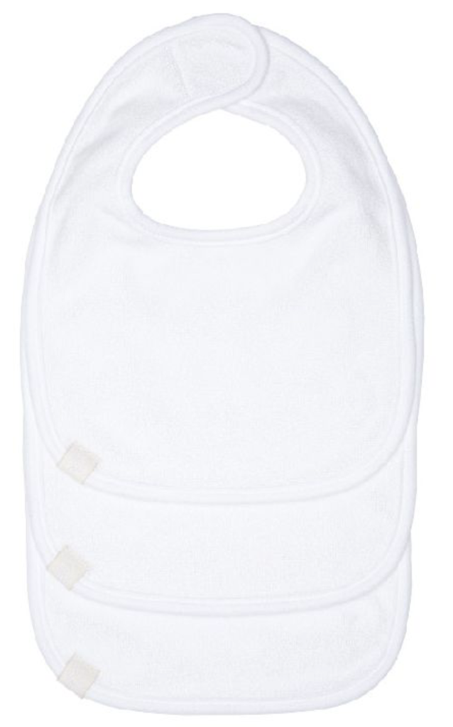 Laessig | Slabbetje Newborn Bib Jersey Velcrosluiting Wit 3-pack