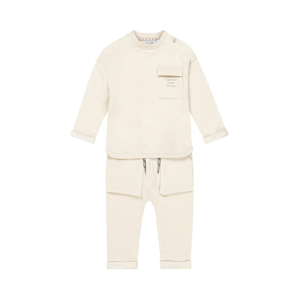 Dirkje | Outfit Boys Frosty Friends Babysuit Pebble 2-delig