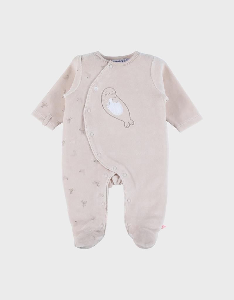 Noukies | Pyjama Newborn Fluweel Zeehond