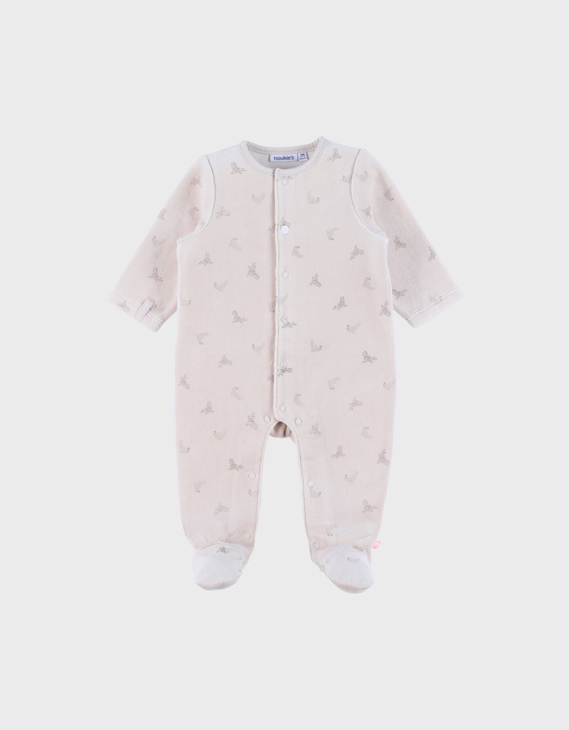 Noukies | Pyjama Newborn Fluweel All Over Zeehond