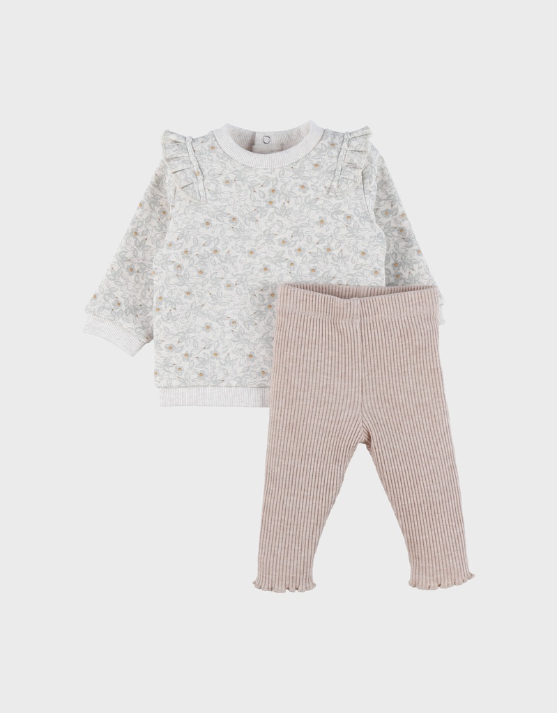 Noukies | Outfit Pull/Legging All over Bloemen 