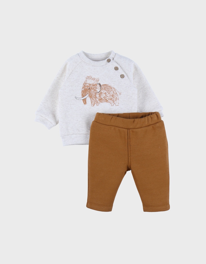 Noukies | Outfit Fluffy Mammouth Pull/Broek Beige/Bruin