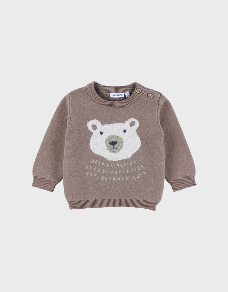 Noukies | Pull Little Bear Gebreid Bruin