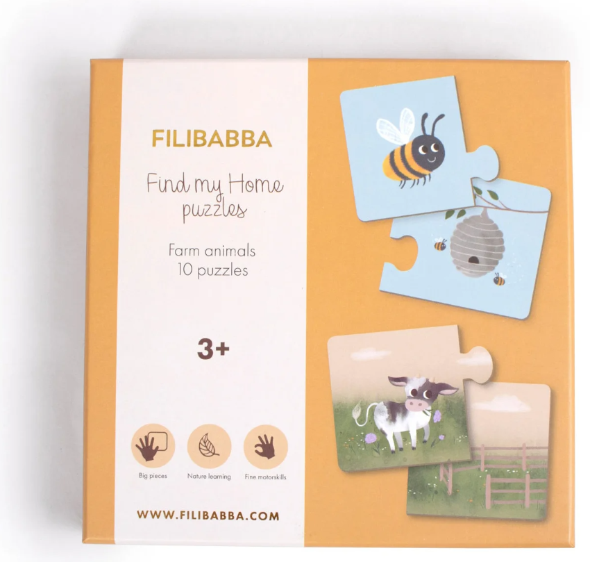 Filibabba | Puzzels “Vind Mijn Huis” Boerderijdieren
