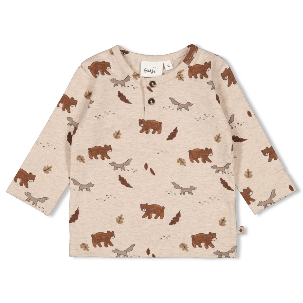 Feetje | T-shirt Wild World Longsleeve Taupe Melange
