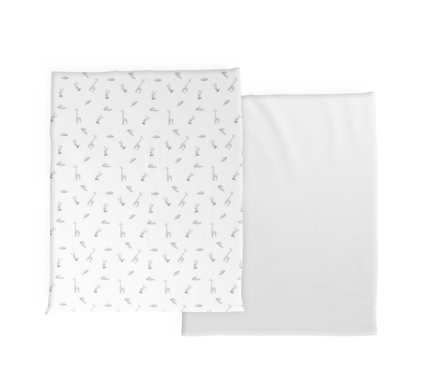 Chicco | Hoeslaken vr Co-Sleeper Next2Me Katoen Clouds 2-pack