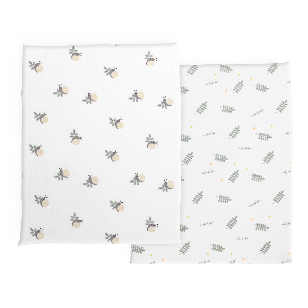 Chicco | Hoeslakens vr Co-Sleeper Next2Me Bamboo Greenery 2-pack