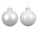 Decoris | Kerstbal Glas Mix Winterwit Ø8cm 6-pack