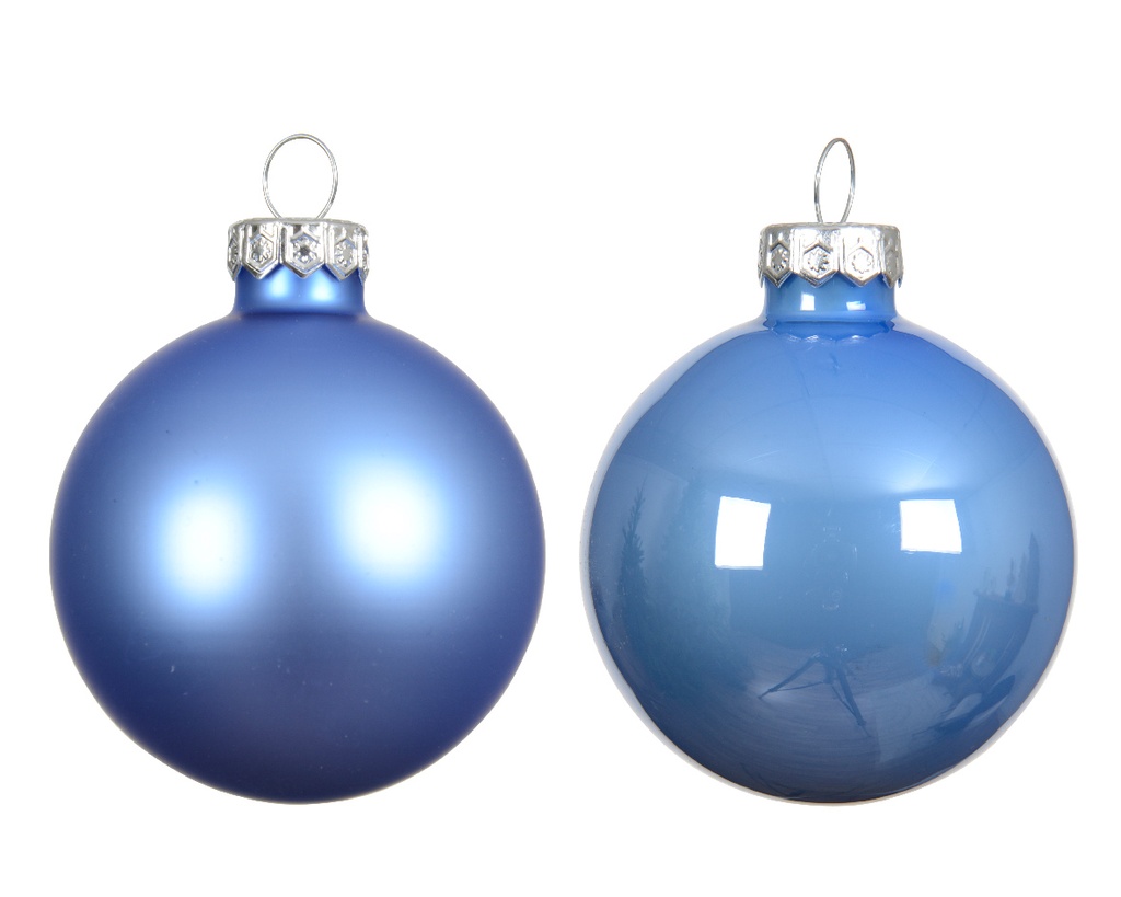 Kaemingk | Kerstbal Glas Mix Sky Blue Ø10cm 4-pack