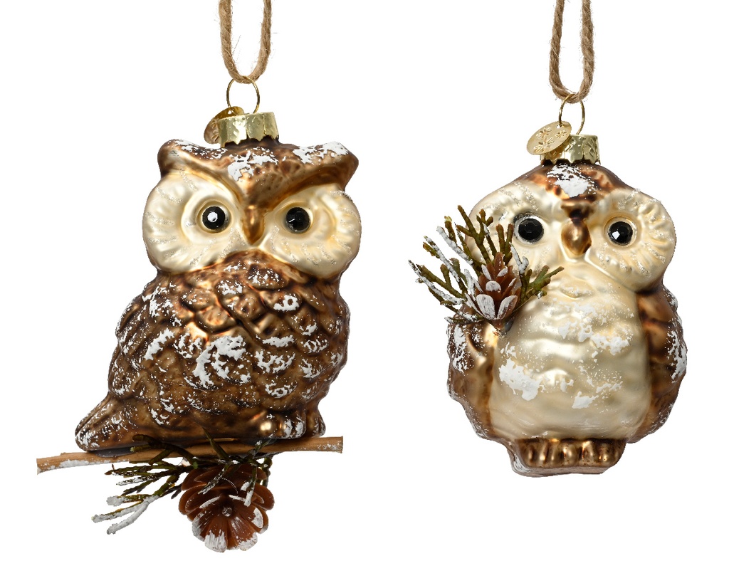 Kaemingk | Hangfiguur Glas Uil Assortiment 