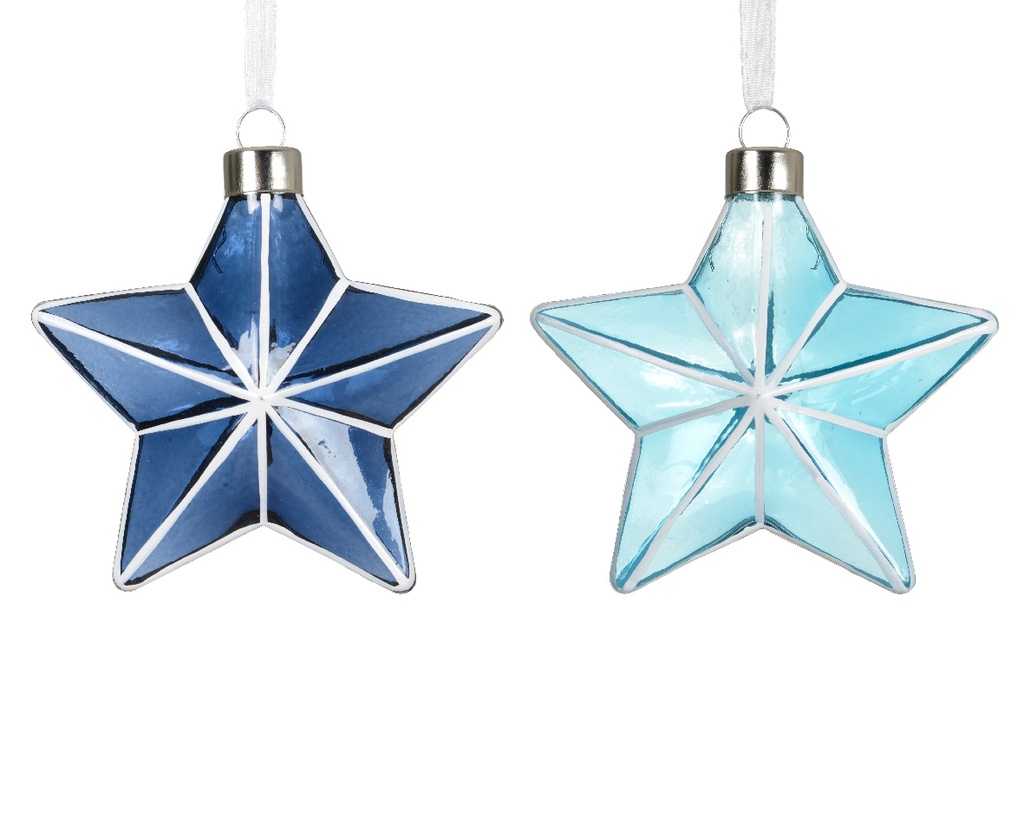 Kaemingk | Hangfiguur Glas Assortiment Ster Blauw