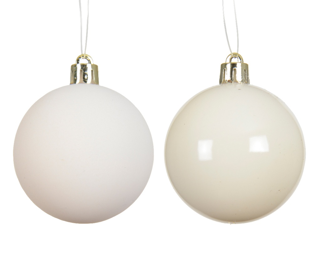 Kaemingk | Kerstbal Polystyreen Mix Wolwit Ø8cm 6-pack