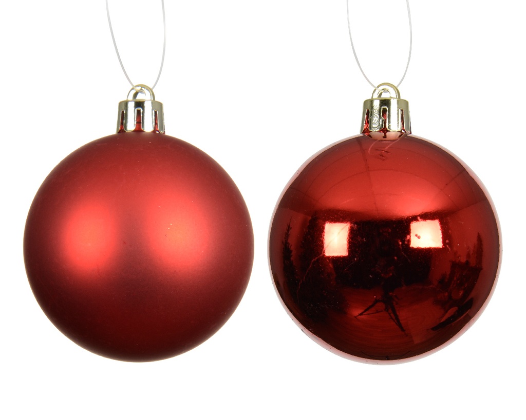 Kaemingk | Kerstbal Polystyreen Mix Kerstrood Ø8cm 6-pack