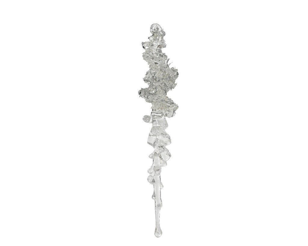 Decoris | Hangfiguur Plastic Ijspegel Transparant 3,3cmx3,1x25,3cm