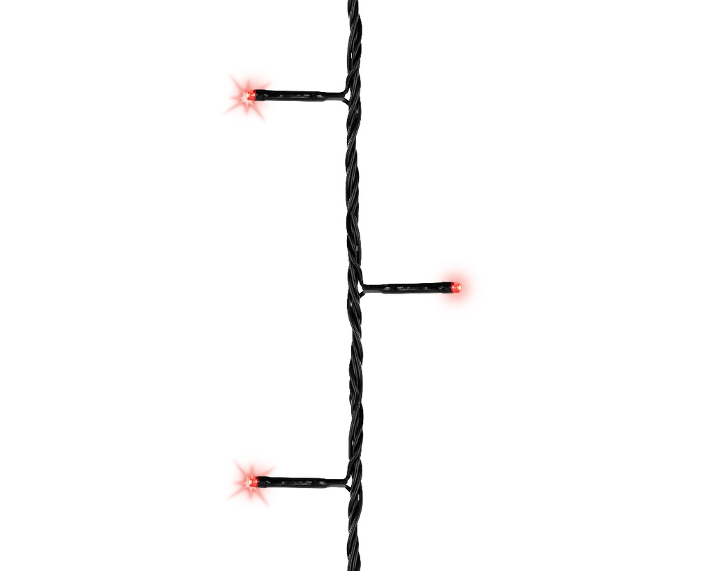 Lumineo | Verlichting Basic Twinkle In/Outdoor 240 Leds Rood Snoer Zwart 18m +5m Aanloopsnoer 8 Functies IP44 Adapter