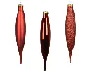 Decoris | Hangfiguur Glas Mix Ijspegel Kerstrood Ø2,5x14,5cm 3-pack