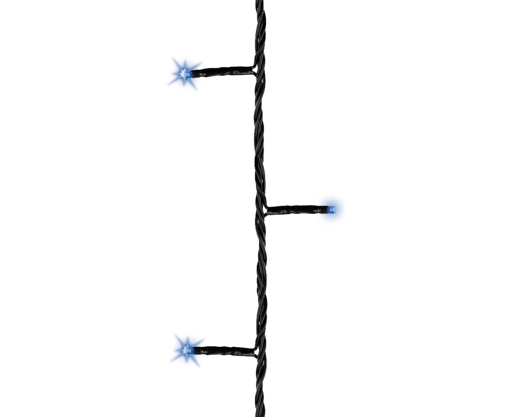 Lumineo | Verlichting Basic Twinkle In/Outdoor 240 Leds Blauw Snoer Zwart 18m +5m Aanloopsnoer 8 Functies IP44 Adapter