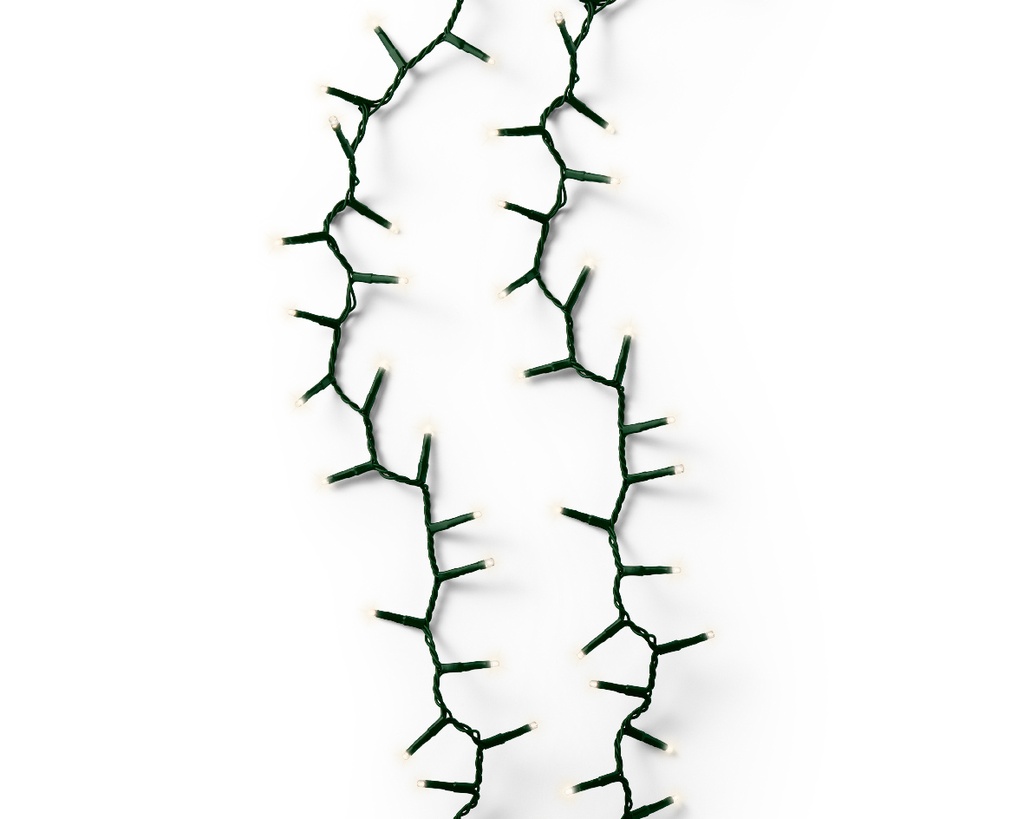 Lumineo | Verlichting Compact Twinkle In/Outdoor 3000 Leds Warm Wit Snoer Groen 60m + 5m Aanloopsnoer 8 Functies Adapter