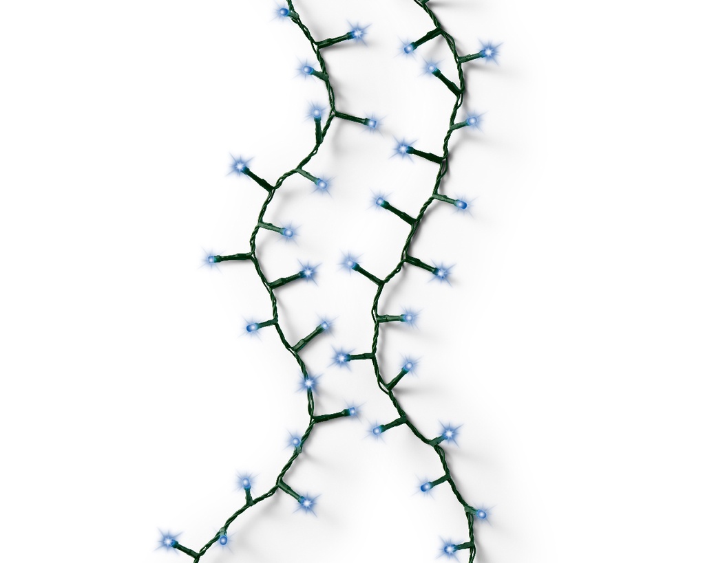 Lumineo | Verlichting Compact Twinkle In/Outdoor 1000 Leds Blauw Snoer Groen 22,5m + 5m Aanloopsnoer 8 Functies