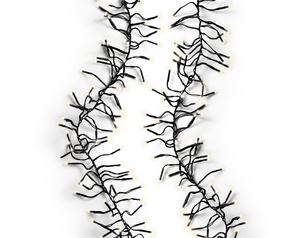 Lumineo | Verlichting Cluster 3000 Leds In/Outdoor Warm Wit Snoer Zwart 28m 