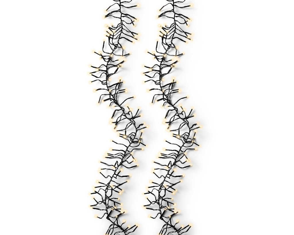 Lumineo | Verlichting Cluster 3000 Leds In/Outdoor Soft Gold Snoer Zwart 28m