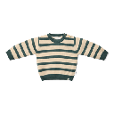Little Dutch | Pull Boys Forest Friends Balsam Green Stripe