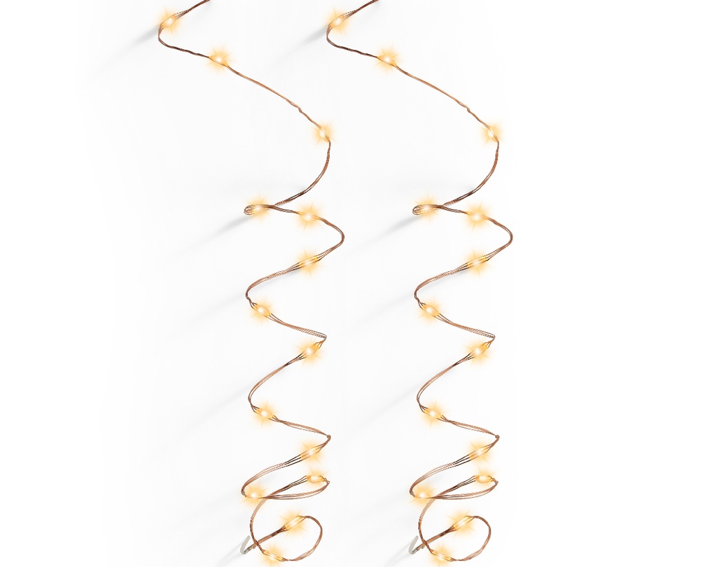 Lumineo | Verlichting Led Micro Lichtsnoer Twinkle In/Outdoor 240 Leds Koper/Warm Wit 1195cm