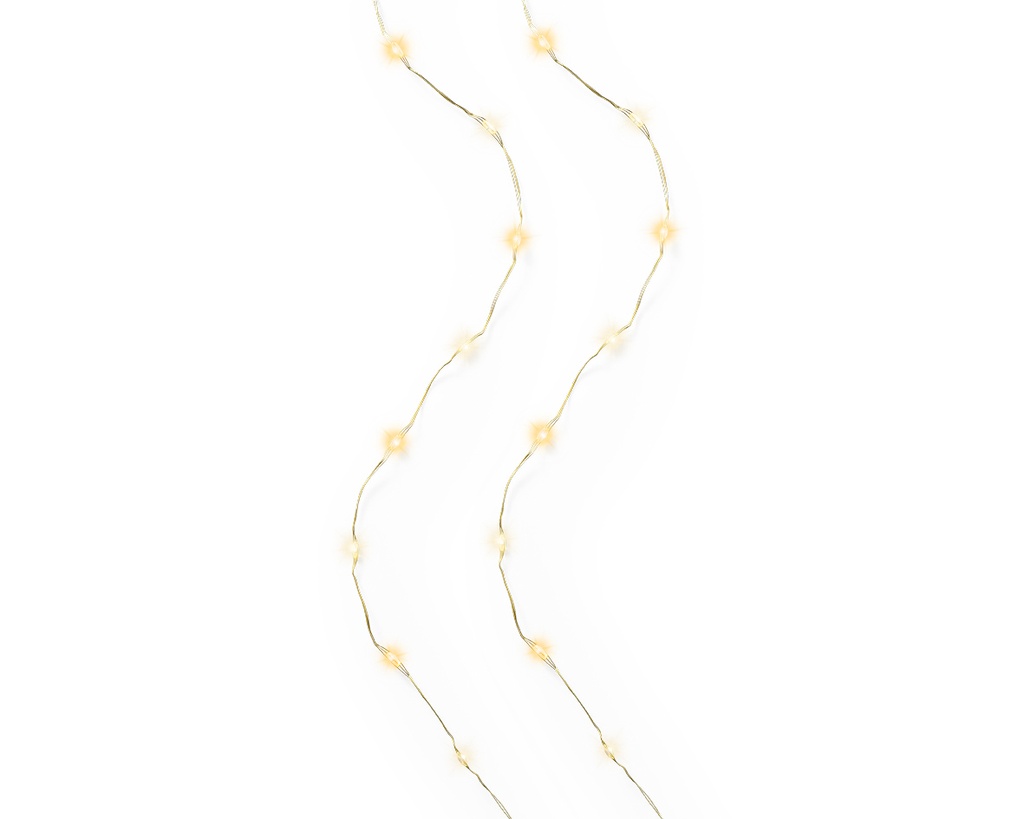 Lumineo | Verlichting Micro Lichtsnoer Twinkle In/Outdoor 120 Leds Klasiek Warm Wit Snoer Goud 6m + 5m Aanloopsnoer 8 Functies Adapter