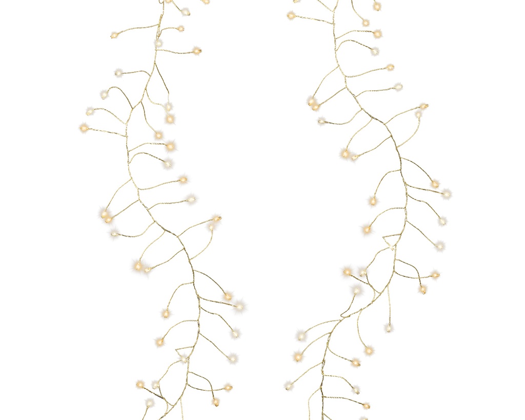Lumineo | Verlichting Compact Micro Lichtsnoer In/Outdoor 960 Leds Warm Wit Snoer Goud 12m + 5m Aanloopsnoer 8 Functies