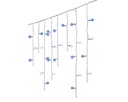 Lumineo | Verlichting Icicle Twinkle In/Outdoor 175 Leds Cool Wit/Blauw Snoer Transparant 7,5m + 5m Aanloopsnoer 8 Functies