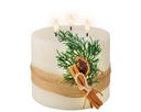 Lumineo | Kaars Led Indoor Bewegende Vlammen Dennentak/Kanneel/Citrus Wit Batterij (niet inbegrepen)