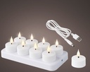 Lumineo | Kaars Theelicht Led Oplaadbaar Set van 8