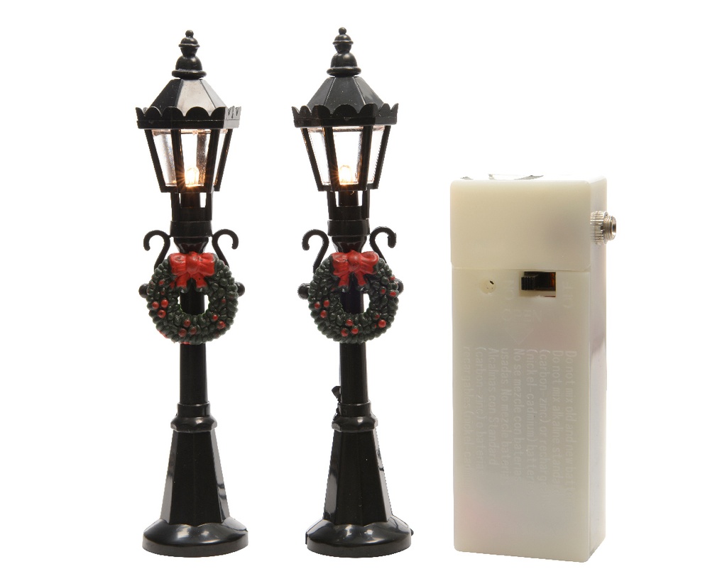 Lumineo | Verlichting Lantaarn Led Klasiek Warm/Zwart Polypropyleen 2-pack