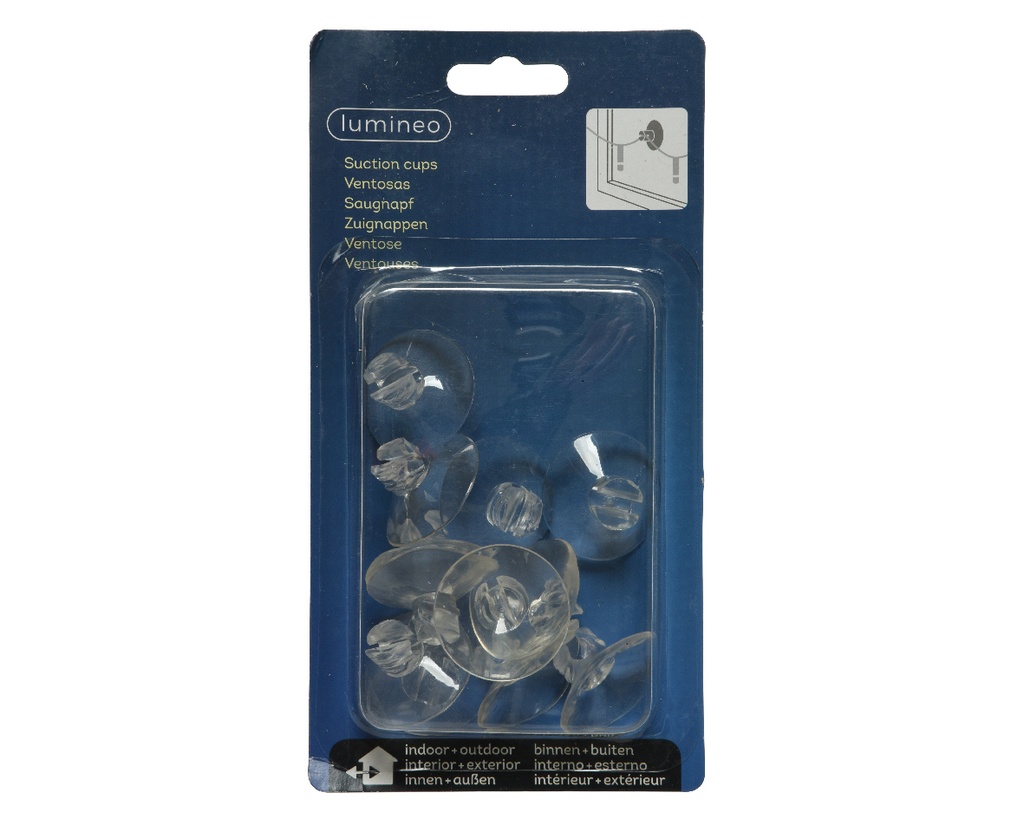 Lumineo | Zuignap Transparant In/Outdoor 12-pack