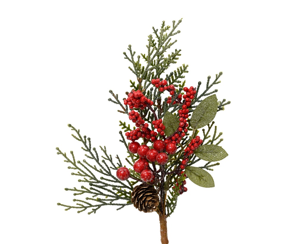Kaemingk | Tak Kerst Kunsttak Den met Rode Bessen