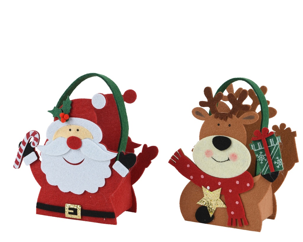 Kaemingk | Kerstzak Vilt Assortiment Kerstman/Rendier