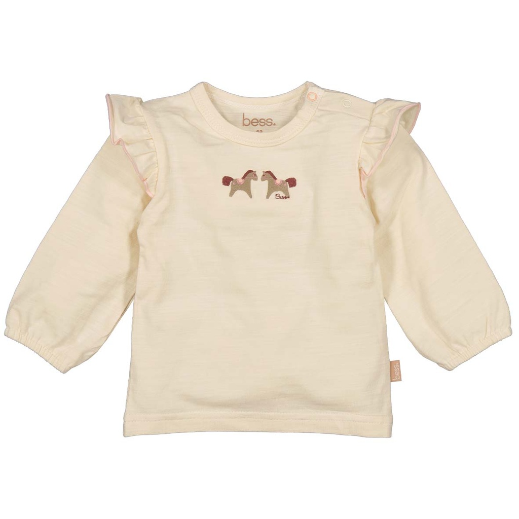 Bess | T-shirt Girls Longsleeve Ponies Off White