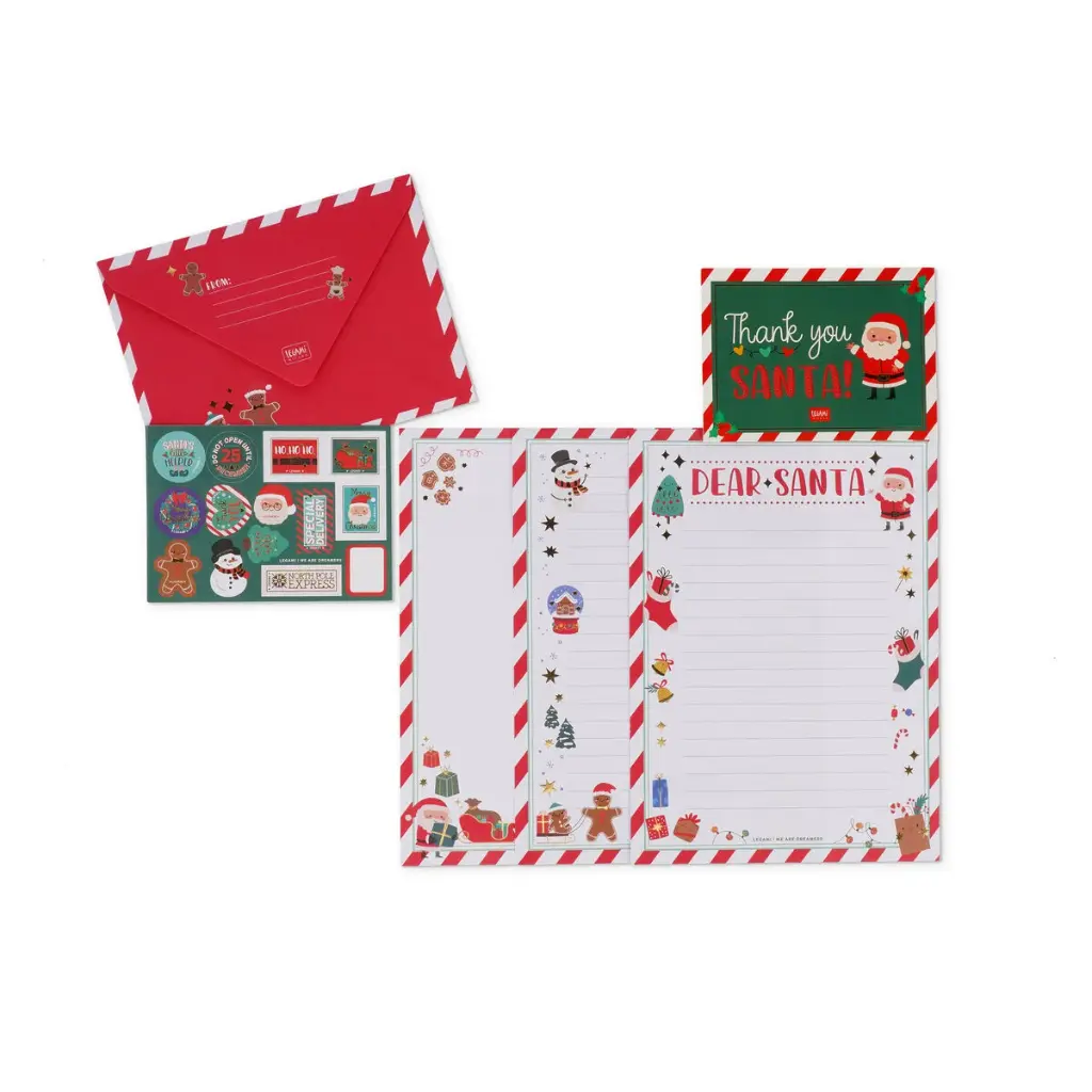 Legami | Briefpapierset Kerstman Briefpapier/Enveloppe/Stickers