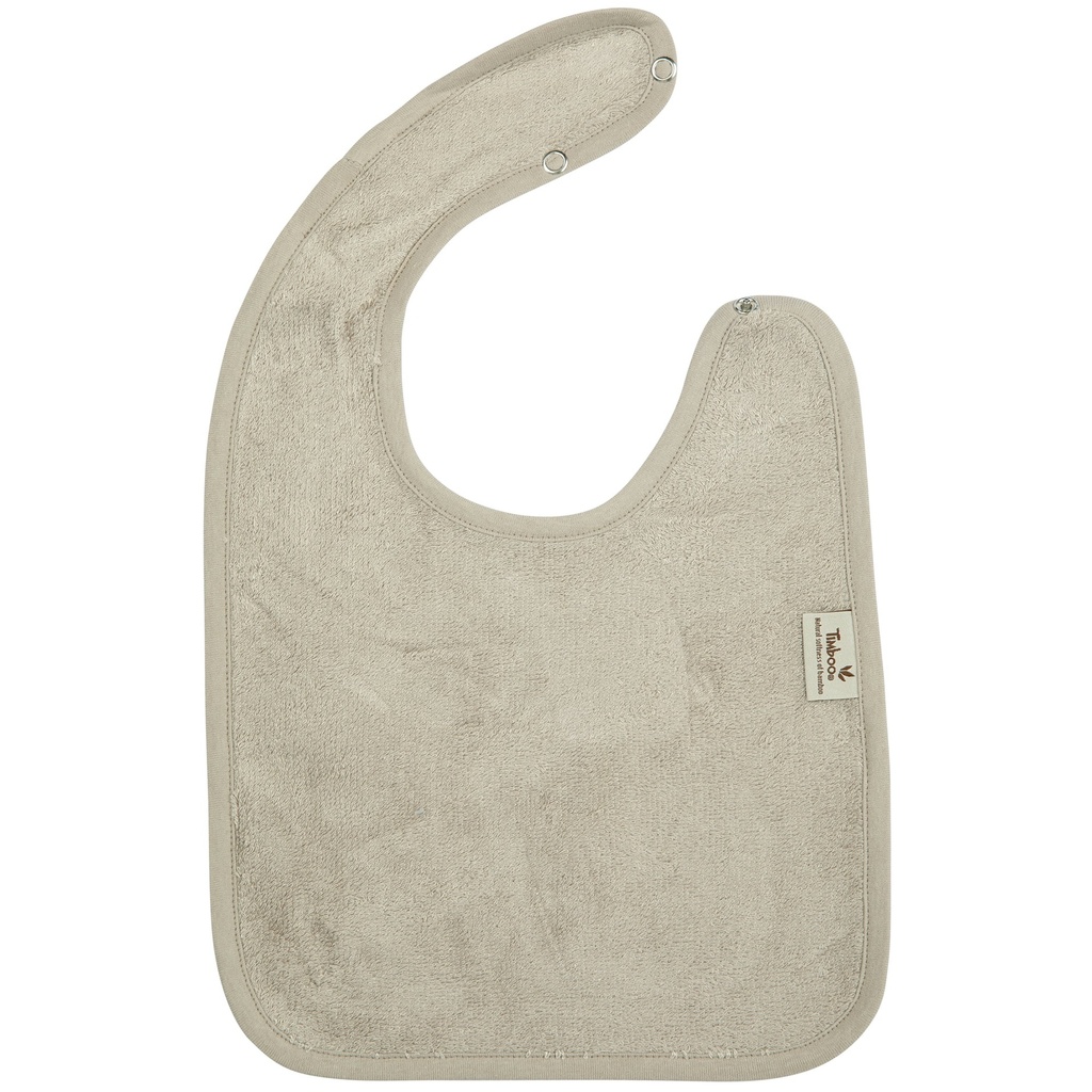 Timboo | Slabbetje Waterproof Bamboe Feather Grey 26x38cm
