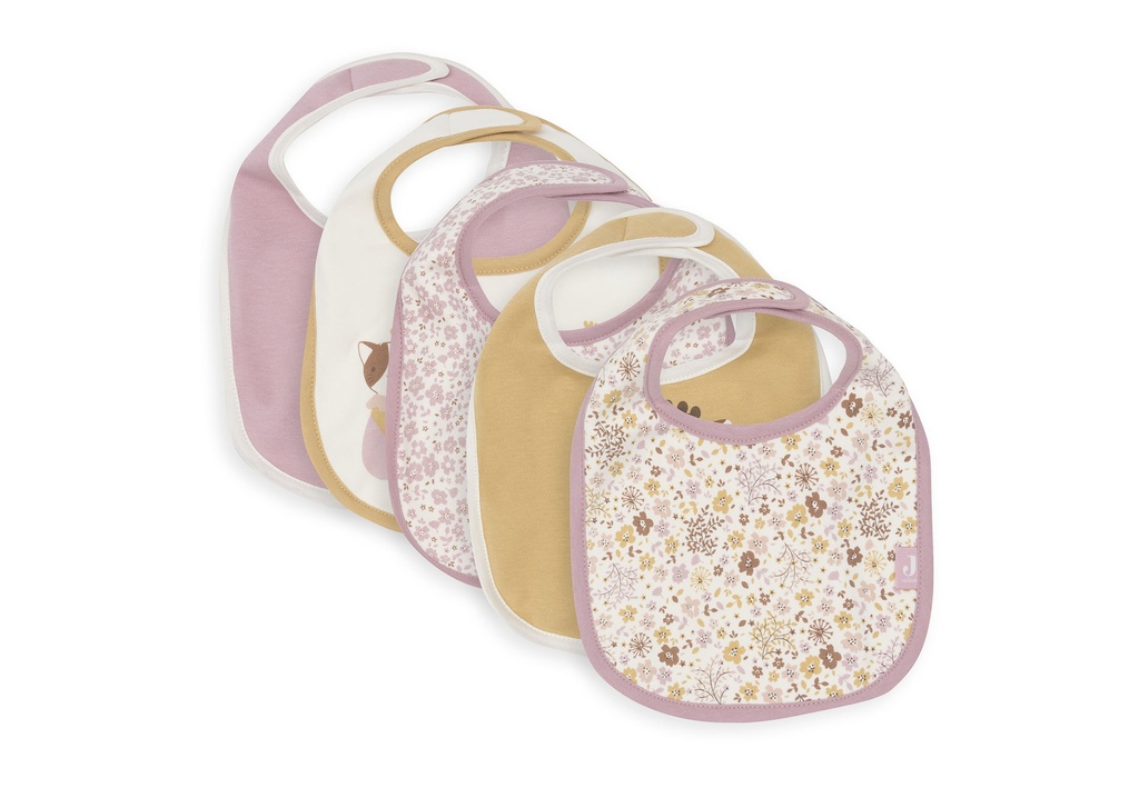 Jollein | Slabbetje Flower Fairies Jersey Waterproof Velcro Sluiting 5-pack