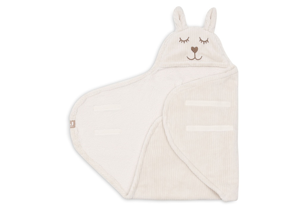 Jollein | Wikkeldeken Bunny Cloudy Rib Teddy/Coral Fleece Oatmeal Ecru 100x105cm