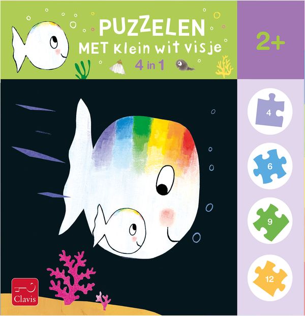 Clavis | Puzzel Klein Wit Visje 4 in 1